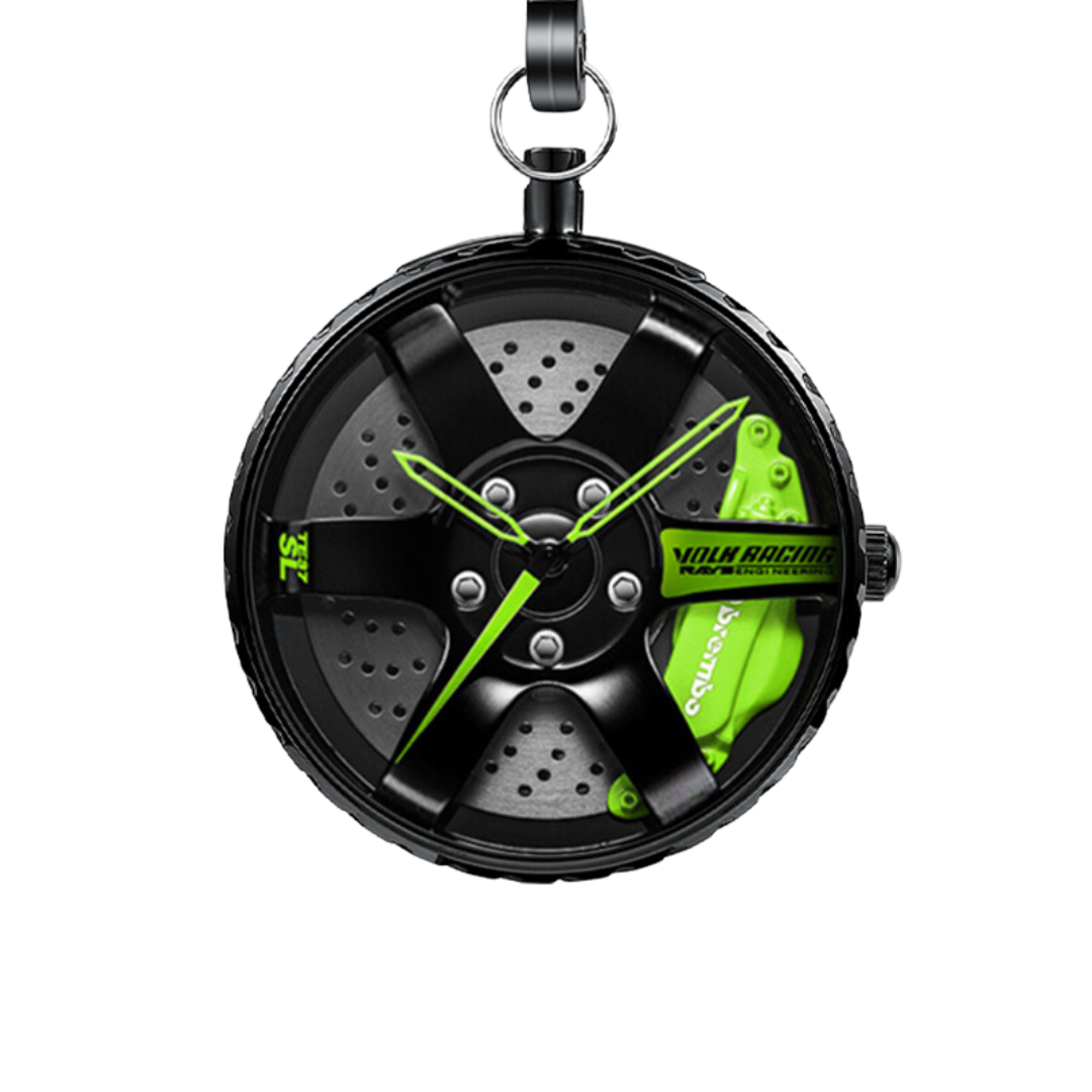 Green Black Rim Style Pocket Watch