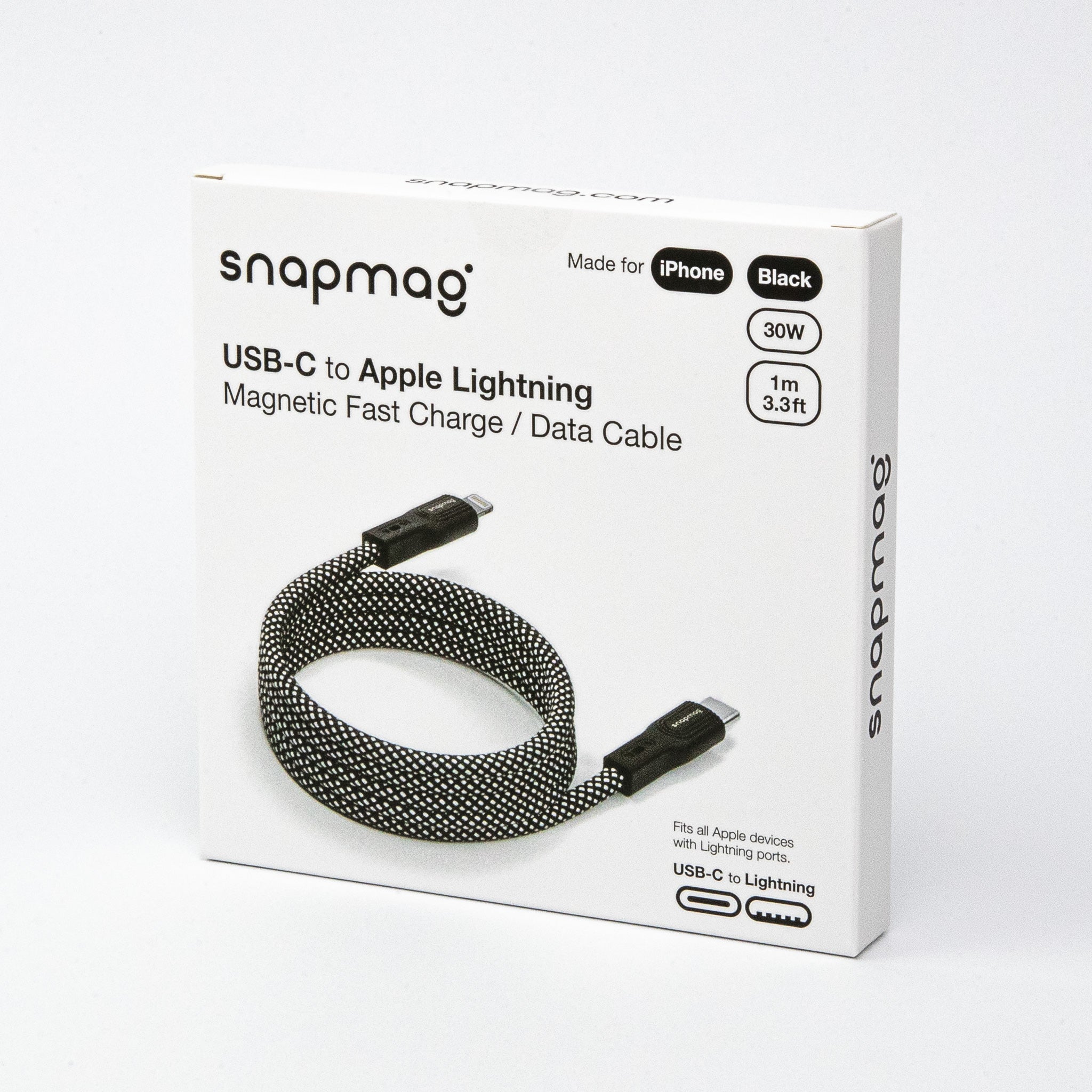 High-Speed Magnetisches USB-C - Lightning Kabel 1.0m | Bis iPhone 14 - snapmag